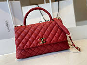 Chanel Coco Handle Caviar Red Gold Hardware 29x18x12cm - 1