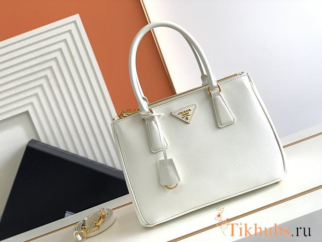 Prada Galleria Saffiano Leather White Bag 28x20x12cm - 1