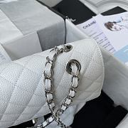 Chanel Medium Flap Bag White Caviar Siver Hardware 25cm - 4