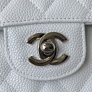 Chanel Medium Flap Bag White Caviar Siver Hardware 25cm - 2