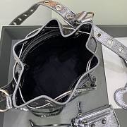 Balenciaga Le Cagole XS Bucket Bag In Silver 19.8x17.8x15cm - 5