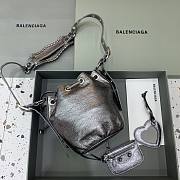 Balenciaga Le Cagole XS Bucket Bag In Silver 19.8x17.8x15cm - 2