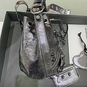 Balenciaga Le Cagole XS Bucket Bag In Silver 19.8x17.8x15cm - 4