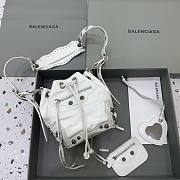 Balenciaga Le Cagole XS Bucket Bag In White 19.8x17.8x15cm - 1