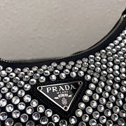 Prada Re-Edition 2005 Satin Black Bag With Crystals 22x18x6.5cm - 3