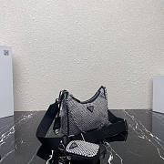 Prada Re-Edition 2005 Satin Black Bag With Crystals 22x18x6.5cm - 4