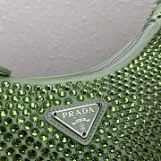 Prada Re-Edition 2005 Satin Green Bag With Crystals 22x18x6.5cm - 4