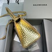 Balenciaga Hourglass Gold Crocodile 23x10x14cm - 5