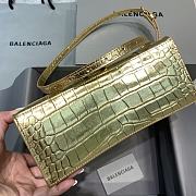 Balenciaga Hourglass Gold Crocodile 23x10x14cm - 3