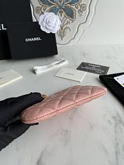 Chanel Classic Card Holder Pink Zipper 14x10cm - 3