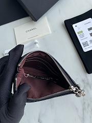 Chanel Classic Card Holder Black Silver Zipper 14x10cm - 5