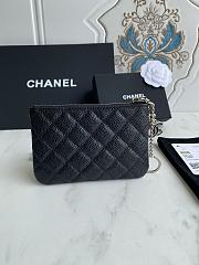 Chanel Classic Card Holder Black Silver Zipper 14x10cm - 3