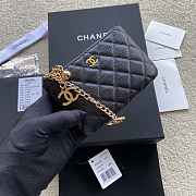 Chanel Classic Card Holder Black Gold Zipper 14x10cm - 3