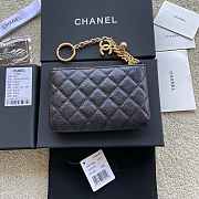 Chanel Classic Card Holder Black Gold Zipper 14x10cm - 2