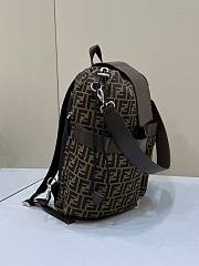 Fendi Drawstring Backpack FF Jacquard Fabric 46x25x40cm - 5