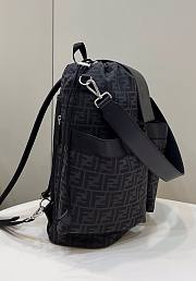 Fendi Drawstring Backpack FF Jacquard Black Fabric 46x25x40cm - 4