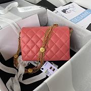 Chanel Flap Bag Lambskin Pink 20x15x9cm - 4