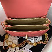 Chanel Flap Bag Lambskin Pink 20x15x9cm - 3