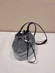 Prada Satin Bucket Bag With Black Crystals 19.5x10x15.5cm - 4
