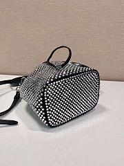 Prada Satin Bucket Bag With Black Crystals 19.5x10x15.5cm - 5