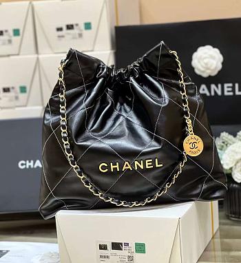 Chanel 22 Medium Handbag Black Contrast Stitching 39x42x8cm