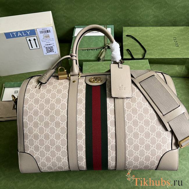 Gucci Savoy Duffle Beige And White Bag 44x27x24cm - 1