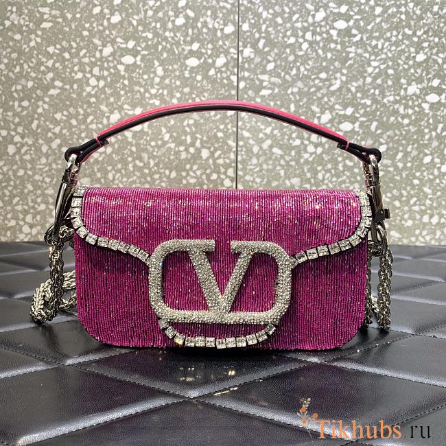 Valentino Loco Small Shoulder Bag Pink 20x11x5cm - 1