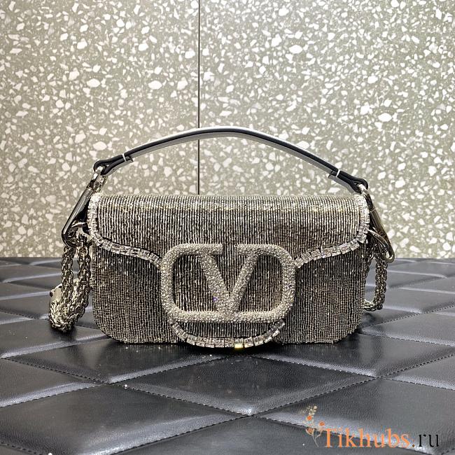 Valentino Loco Small Shoulder Bag Silver 20x11x5cm - 1