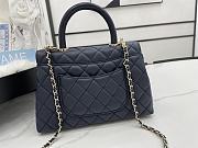 Chanel Coco Handle Caviar Navy Blue 23cm - 2