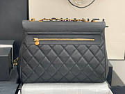 Chanel Flap Bag Caviar Black Gold 35x22x12cm - 3