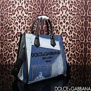 Dolce Gabbana D&G Women Denim Shopper with Embroidered Logo 27 x 31 x 16 cm - 3