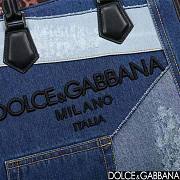 Dolce Gabbana D&G Women Denim Shopper with Embroidered Logo 27 x 31 x 16 cm - 2