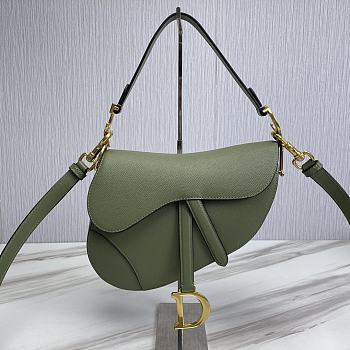 Dior Saddle With Strap Green 25.5x20x6.5cm