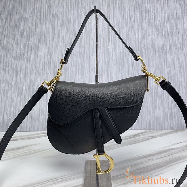 Dior Saddle With Strap Black 25.5x20x6.5cm - 1