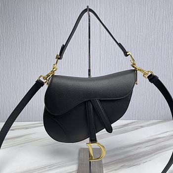 Dior Saddle With Strap Black 25.5x20x6.5cm