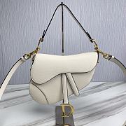 Dior Saddle With Strap White 25.5x20x6.5cm - 1