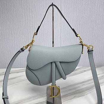 Dior Saddle With Strap Grey 25.5x20x6.5cm