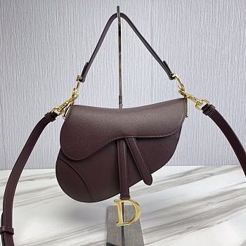 Dior Saddle With Strap Brown 25.5x20x6.5cm