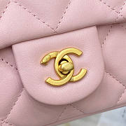 Chanel Mini Flap Bag Pink Lambskin Gold 20x14x8cm - 5