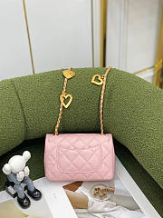 Chanel Mini Flap Bag Pink Lambskin Gold 20x14x8cm - 6