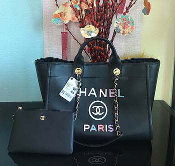 Chanel Shopping Tote Black 30x50x22cm