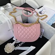 Chanel Small Boy Messenger Caviar Pink Bag 18x12.5x6cm - 6