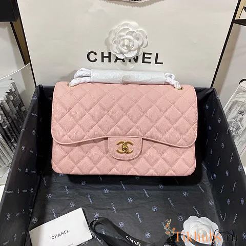 Chanel Jumbo Flap Bag Caviar Light Pink Gold 30cm - 1