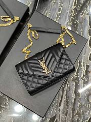 YSL Small Envelope Monogram BLack Gold Shoulder Bag 21x13x6cm - 5