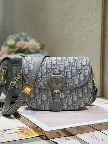 Dior Medium Bobby Gray Oblique Jacquard 22 x 17 x 6 cm