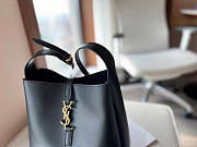 Le 5 a 7 Soft Small Hobo Bag In Smooth Leather Black 23x22x8cm - 5