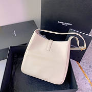 Le 5 a 7 Soft Small Hobo Bag In Smooth Leather White 23x22x8cm - 5