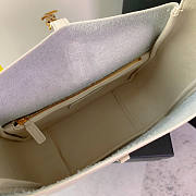 Le 5 a 7 Soft Small Hobo Bag In Smooth Leather White 23x22x8cm - 3
