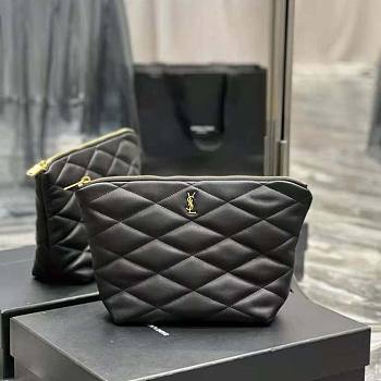 YSL Sade Pouch in Quilted Lambskin Black 26x19x11cm