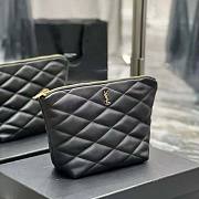 YSL Sade Pouch in Quilted Lambskin Black 26x19x11cm - 6